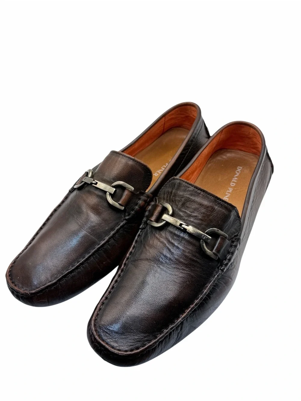 Donald Pliner Victor-GW Brown Leather Bit Loafers Men’s 10.5M Made in Brazil